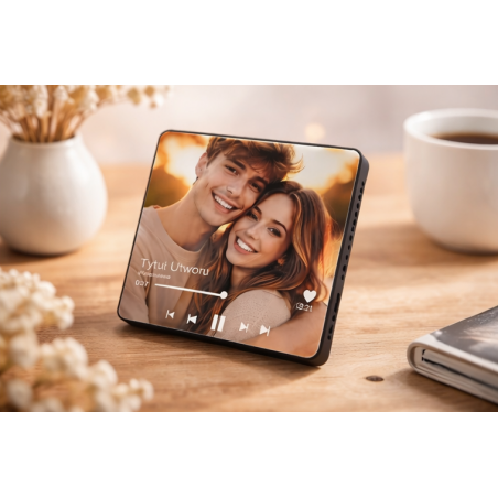Personalizowany Magnes na lodówkę ze zdjęciem i ulubioną muzyką