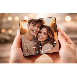 Personalizowany Magnes na lodówkę ze zdjęciem i ulubioną muzyką