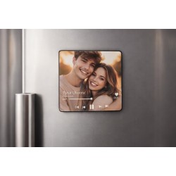 Personalizowany Magnes na lodówkę ze zdjęciem i ulubioną muzyką