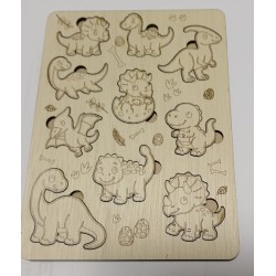 Dinozaury puzzle dino-puzzle kolorowanka dla dzieci warsztaty kreatywne